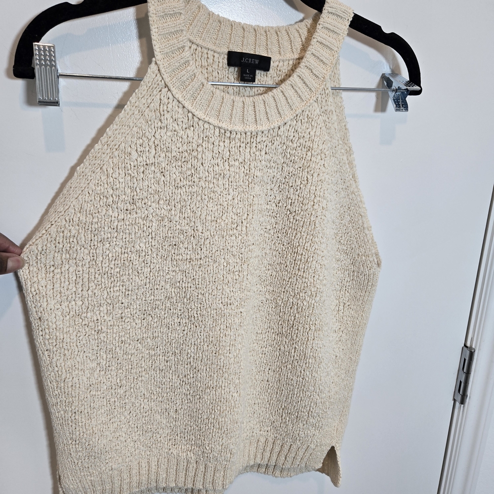 J. Crew Ivory Knit Halter Top
